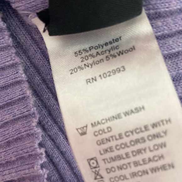 Derek Lam Collective Purple Henley Vneck Sweater Ribbed Y2K Sz XS - Picture 5 of 6